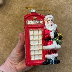 Festive Santa London Phone Booth Ornament
